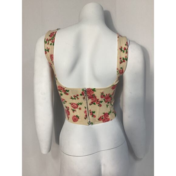 Guizio White Knitted Corset Top Size S - Picture 3 of 4